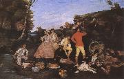 Gustave Courbet Hunter-s picnic Spain oil painting artist
